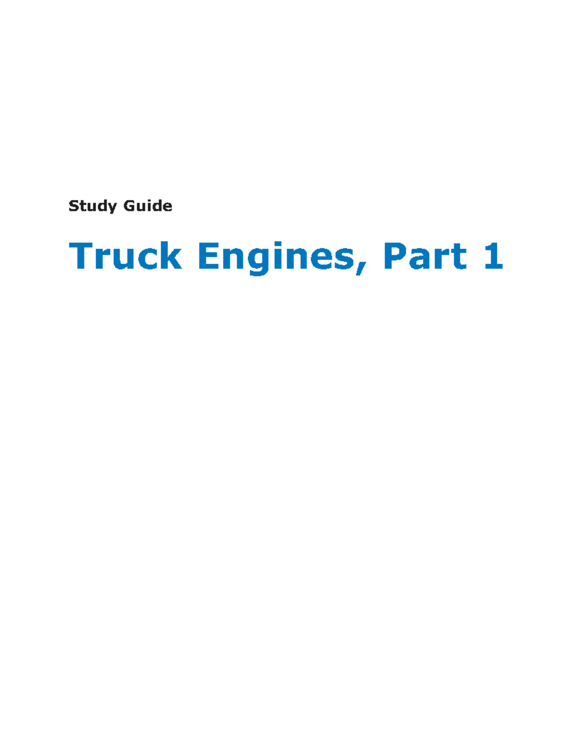 Truck Maintenance F04 - Diesel Mechanical Basics - ####### Study Guide ...