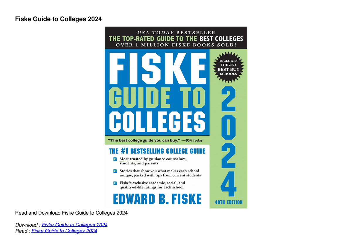 [READ DOWNLOAD] Fiske Guide to Colleges 2024 Fiske Guide to Colleges