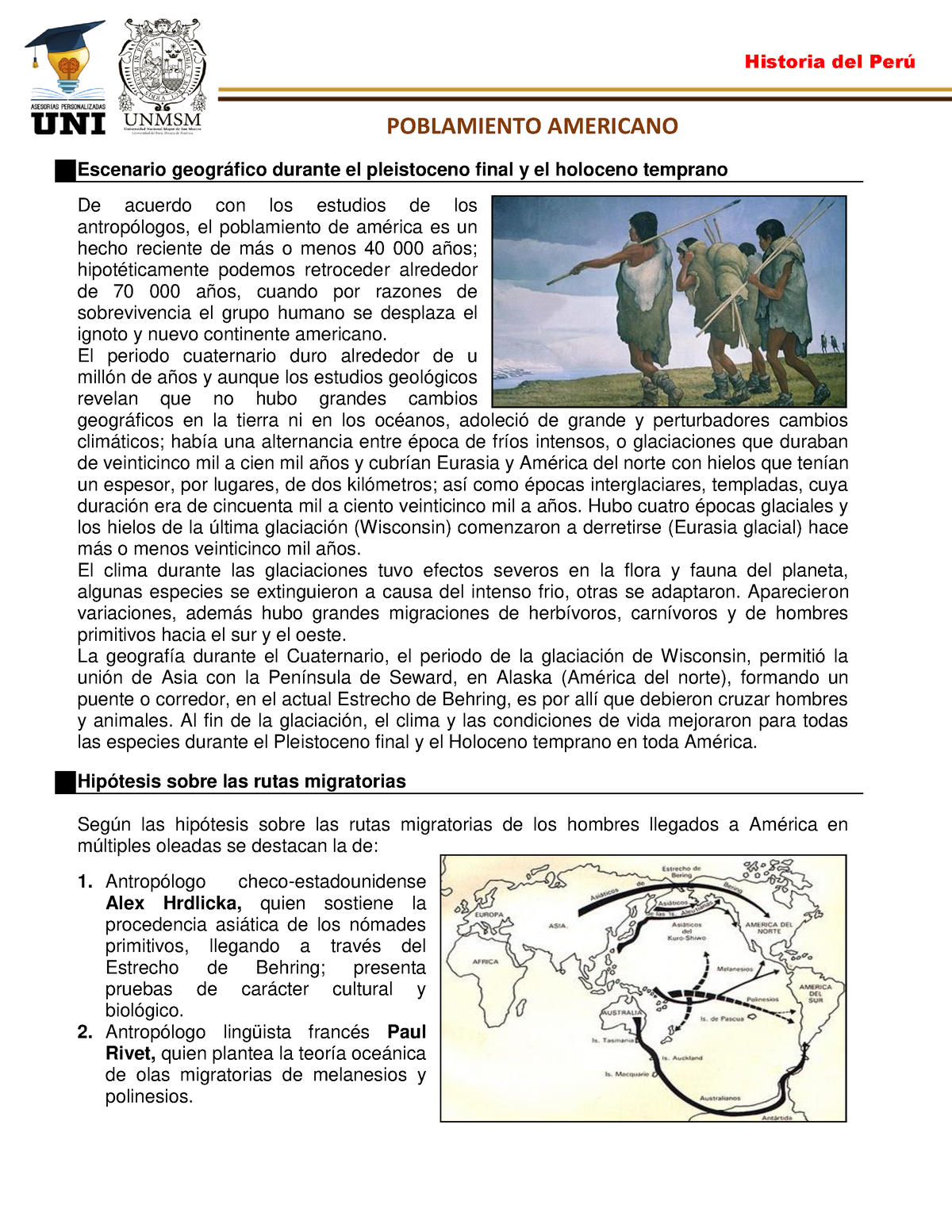 Poblamiento DE America - TEMA 2 - II - POBLAMIENTO AMERICANO Escenario ...