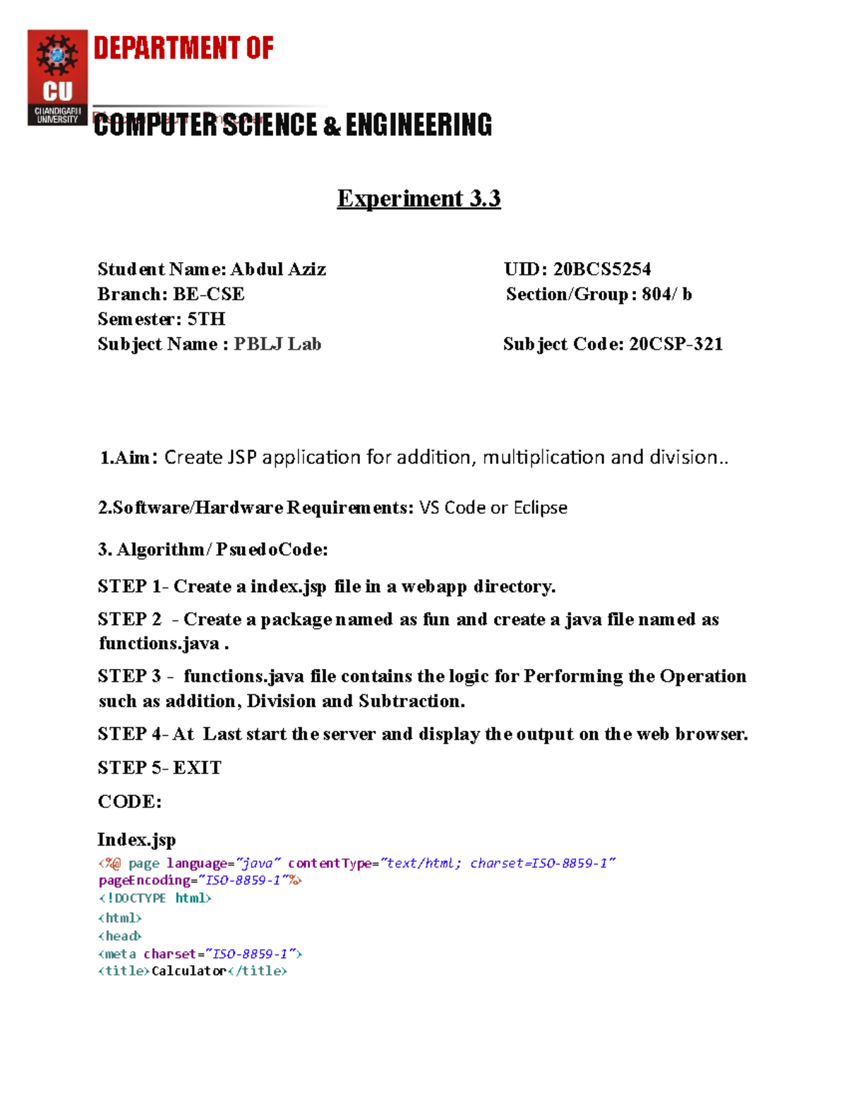 Java-3 - this is the worksheet of lab practicals - COMPUTER SCIENCE ...