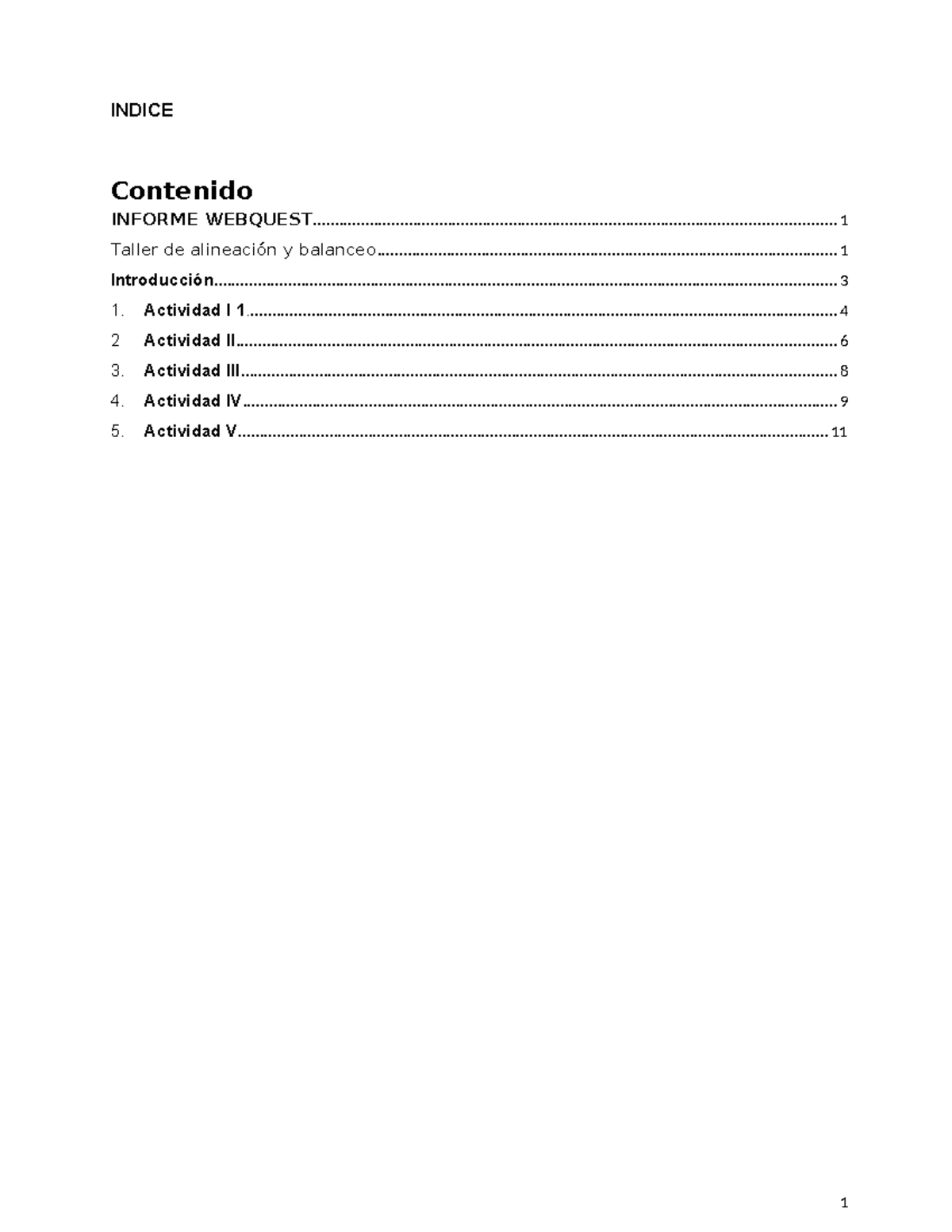 Trabajo herramientas - herrameintas mantencion - INDICE INFORME - Studocu