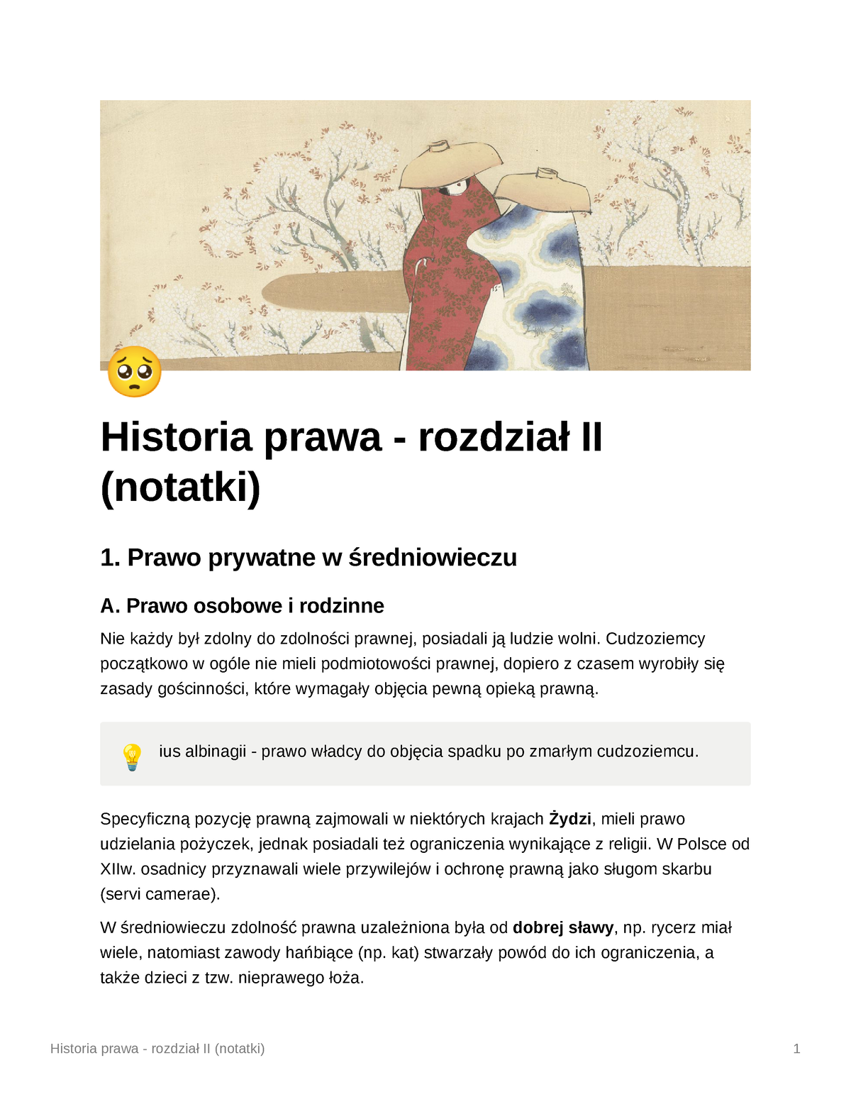 Historia Prawa - Rozdzia II (notatki) - ̈ Historia Prawa - Rozdział II ...