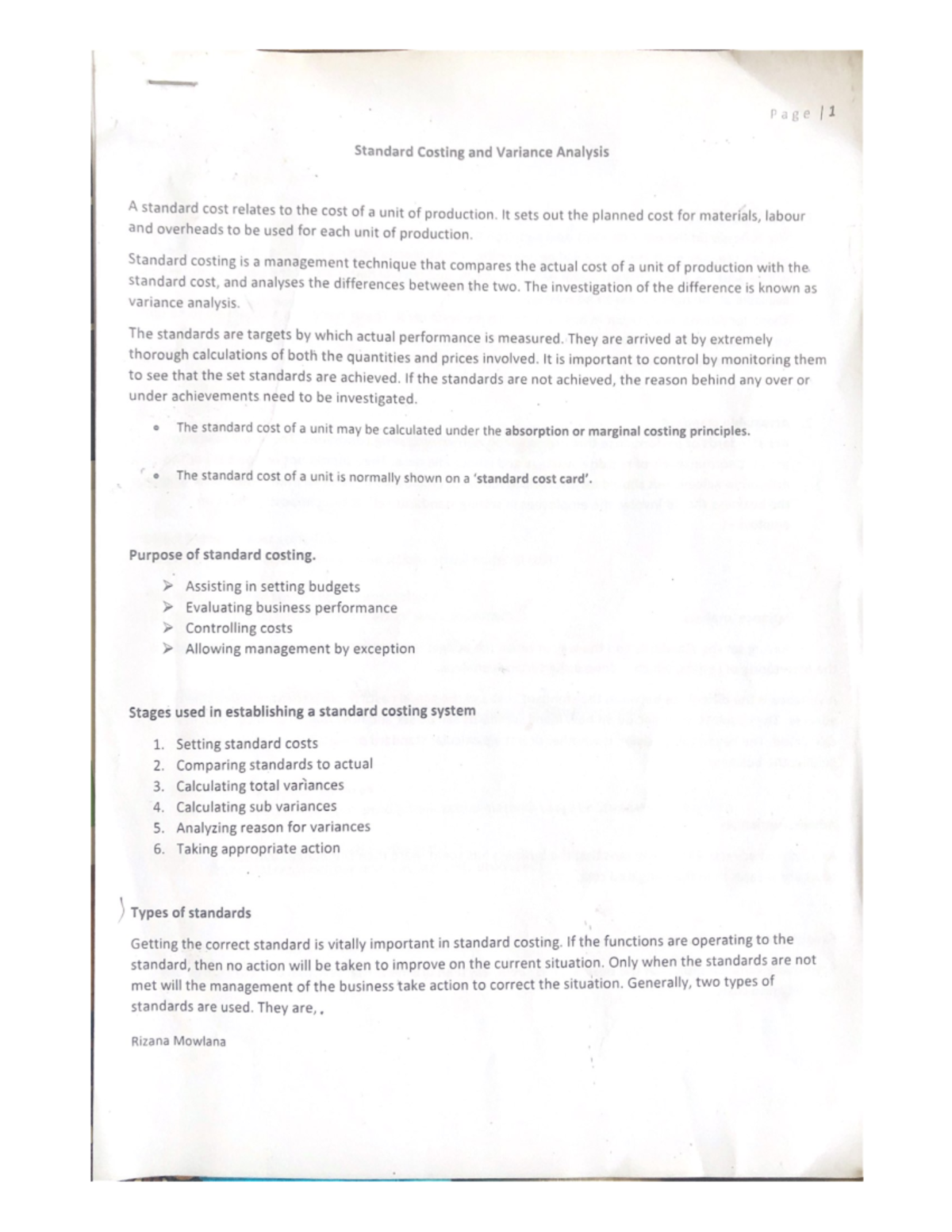 Standard Costing And Variance Analysis Studocu Standard Costing And Variance Analysis Studocu