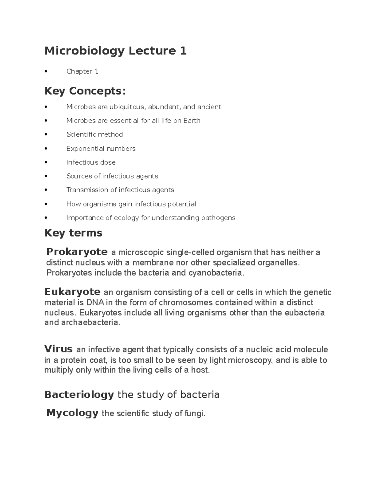 Microbiology Lecture 1 - Prokaryotes Include The Bacteria And ...