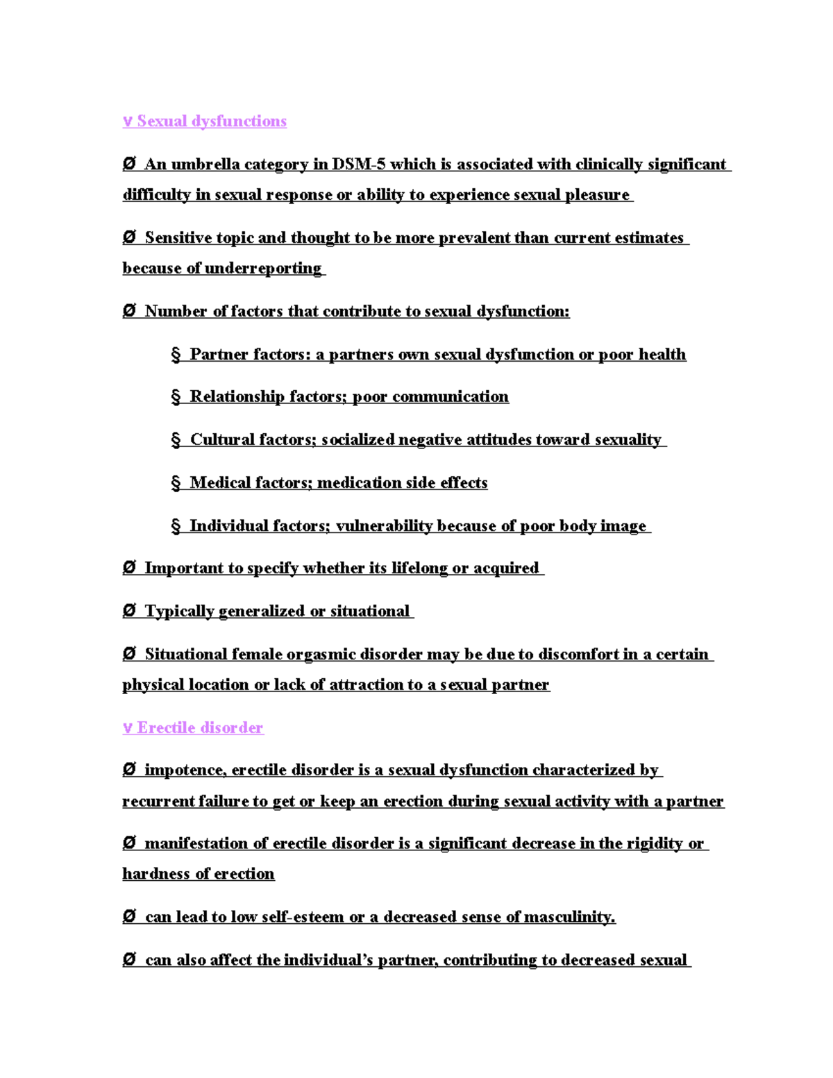 Psychology chapter 14 pt2 v Sexual dysfunctions Ø An umbrella