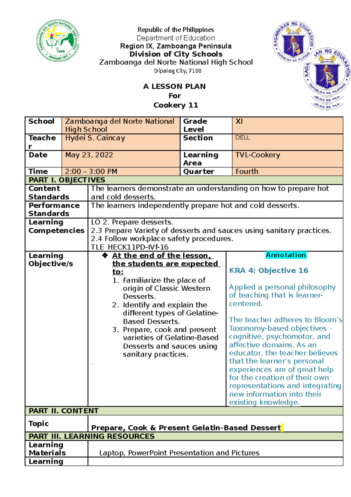 Lesson Plan For COT 2 With Annotations Republic Of The Philippines   Thumb 1200 1698 