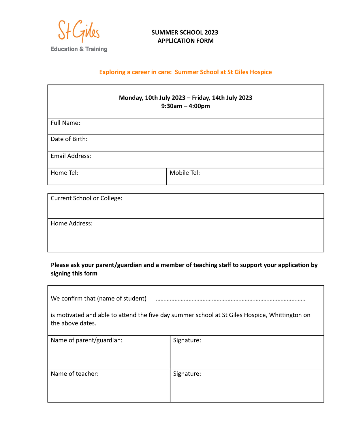 Nikita Madier - Application form 2023 - SUMMER SCHOOL 2023 APPLICATION ...