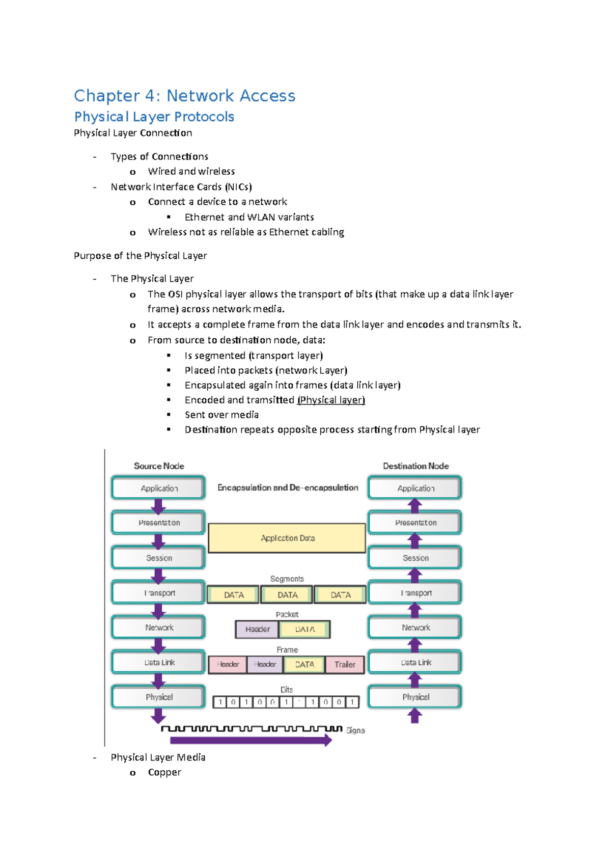 Chapter 4 Notes - Chapter 4: Network Access Physical Layer Protocols ...