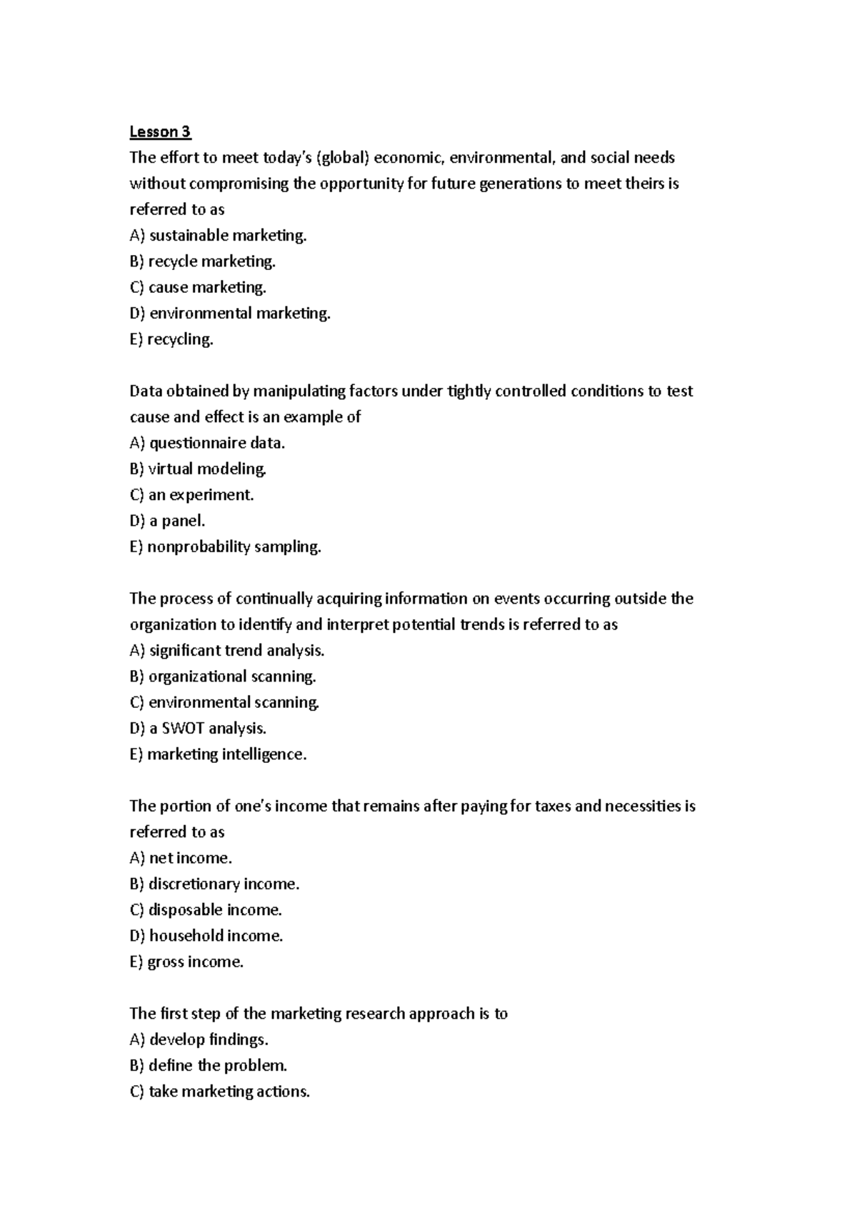 Marketing Revision Question-with ans - CityU - Studocu