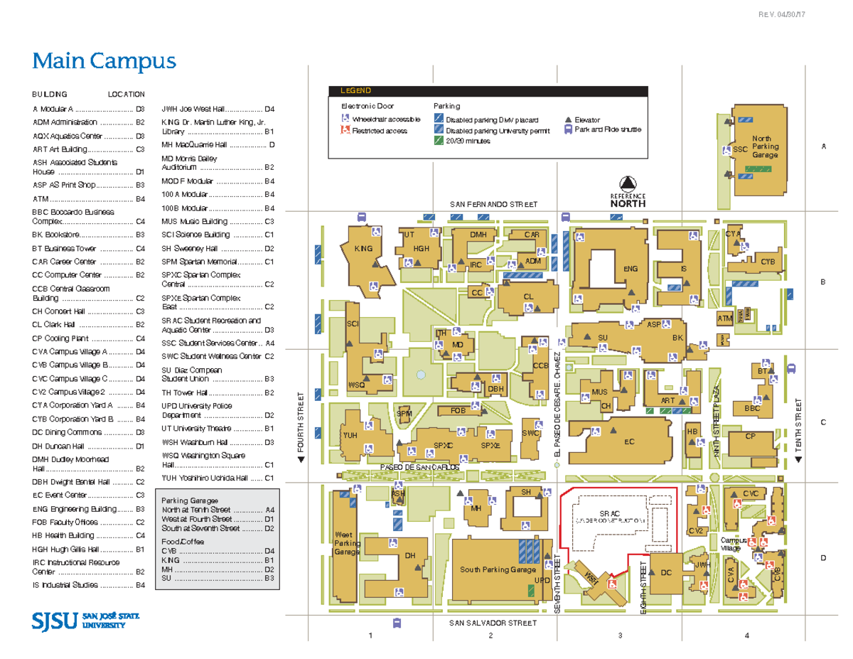 Campus-map sjsu - The choice to continue your education at San José ...