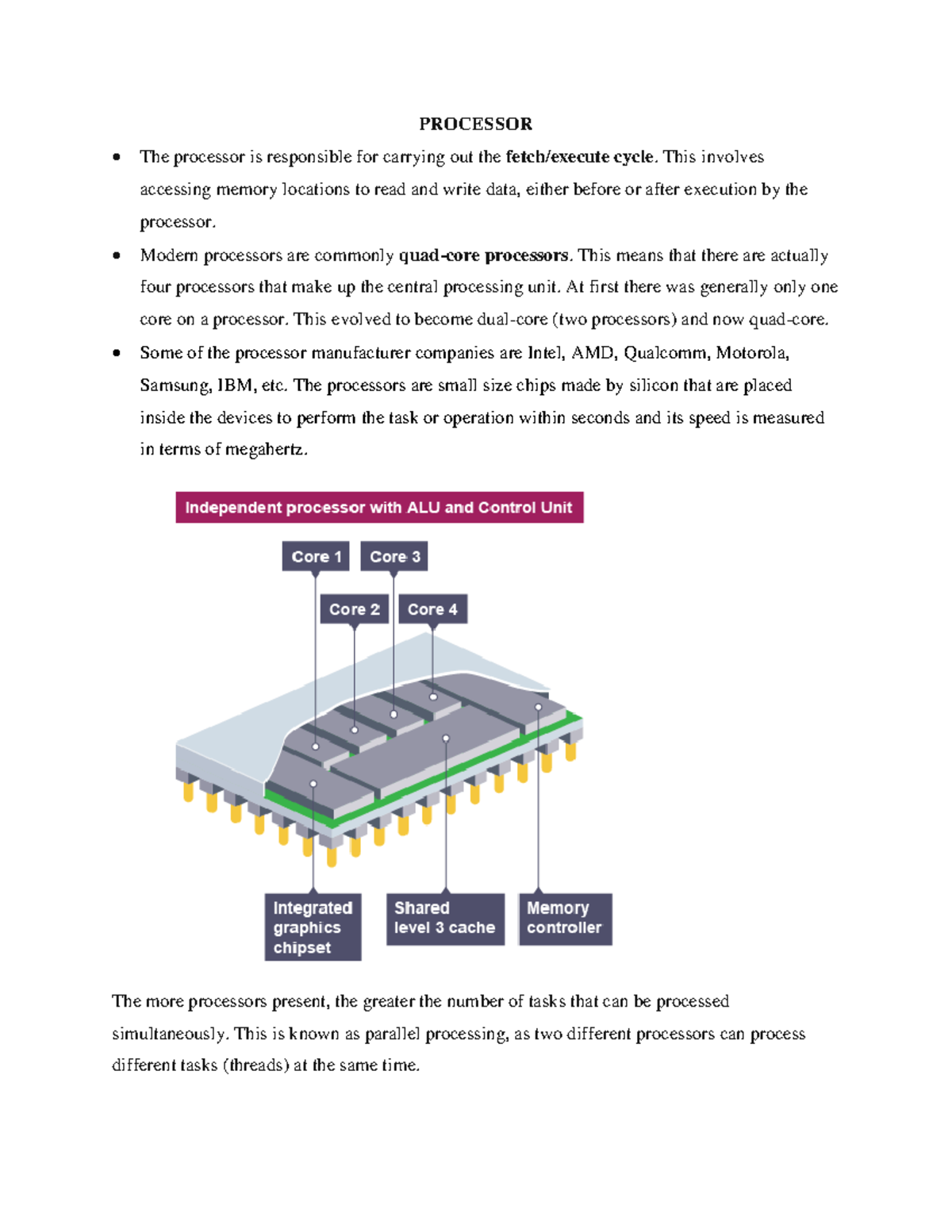 Processors - Computer processor - PROCESSOR The processor is ...