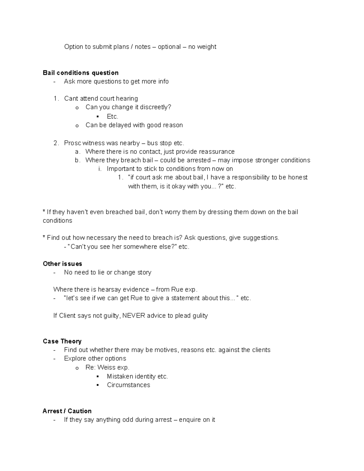 Conference - Weiss Notes - Option to submit plans / notes – optional ...