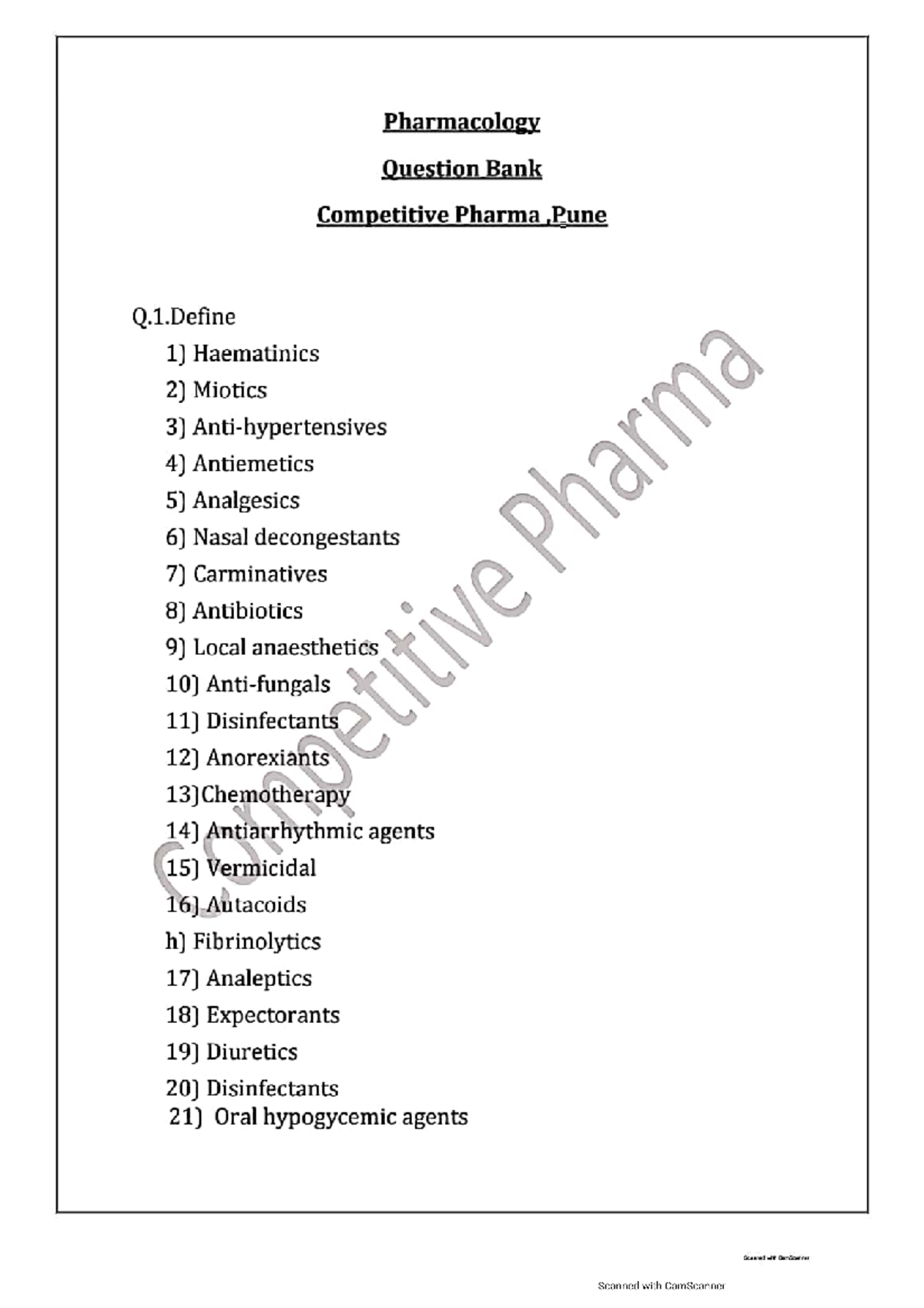 pharmacology case study questions and answers