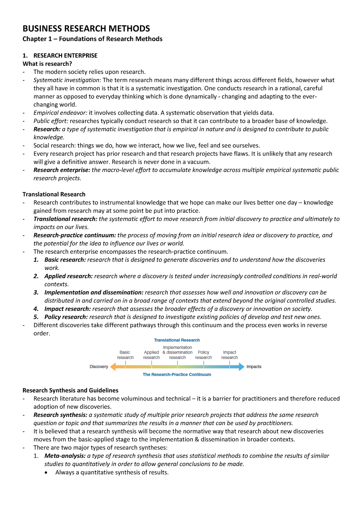 business research methods chapter 1 quiz