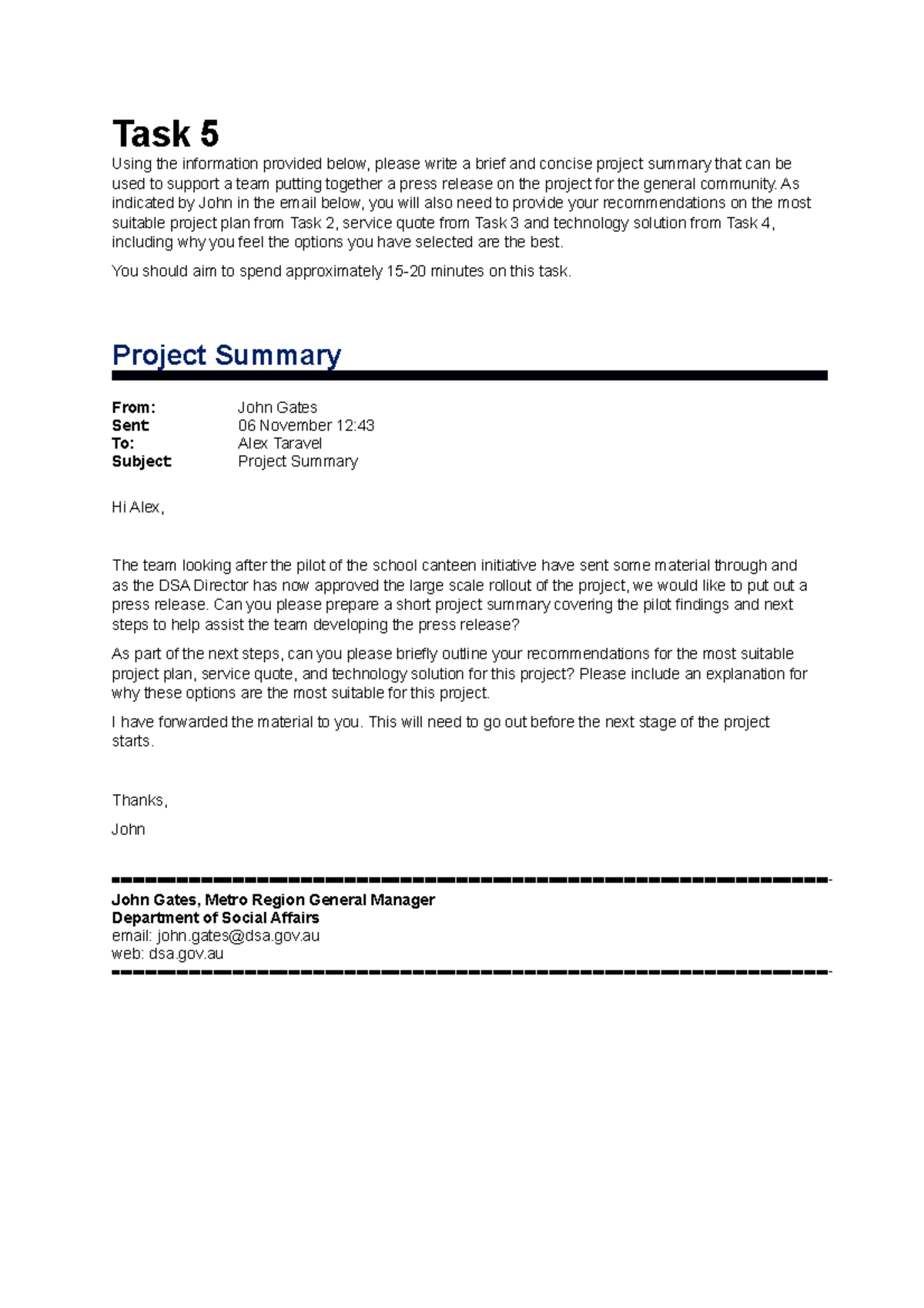Policy - task 5 content - Practice - Task 5 Using the information ...