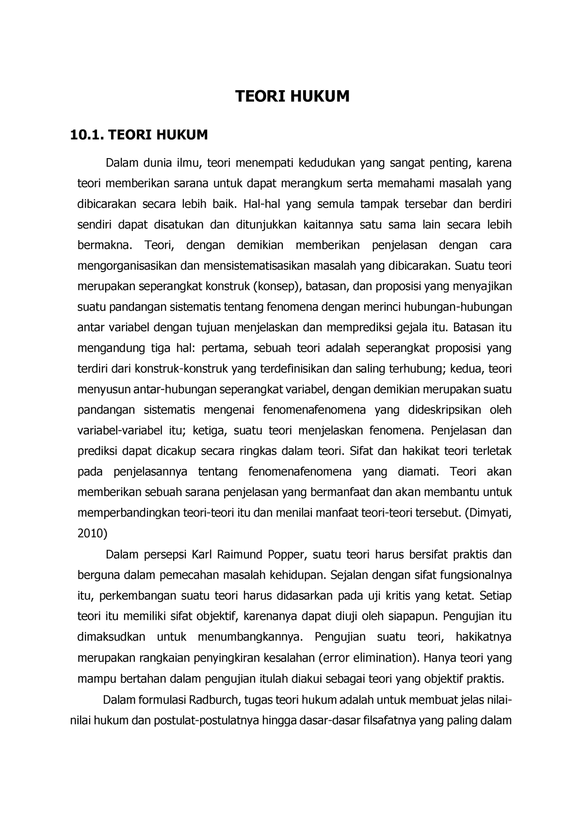 Teori Hukum - Rangkuman - TEORI HUKUM 10. TEORI HUKUM Dalam Dunia Ilmu ...