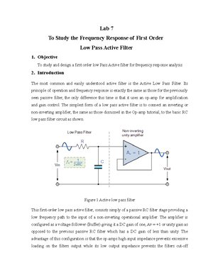 LAB NO 6 - LAB OF CIRCUIT ANALYSIS OF 3 SEMESTER - Lab 6 1. To Study ...