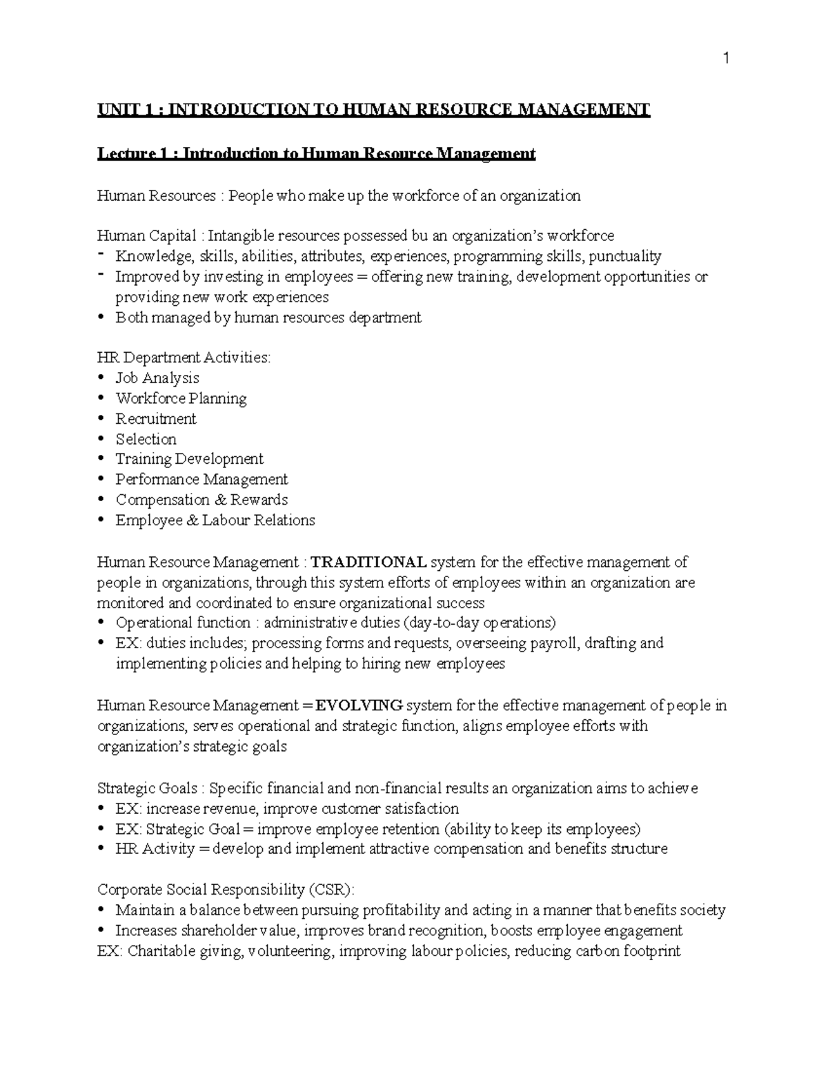 MOS 1021 - UNIT 1 - Detailed chapter notes - UNIT 1 : INTRODUCTION TO ...