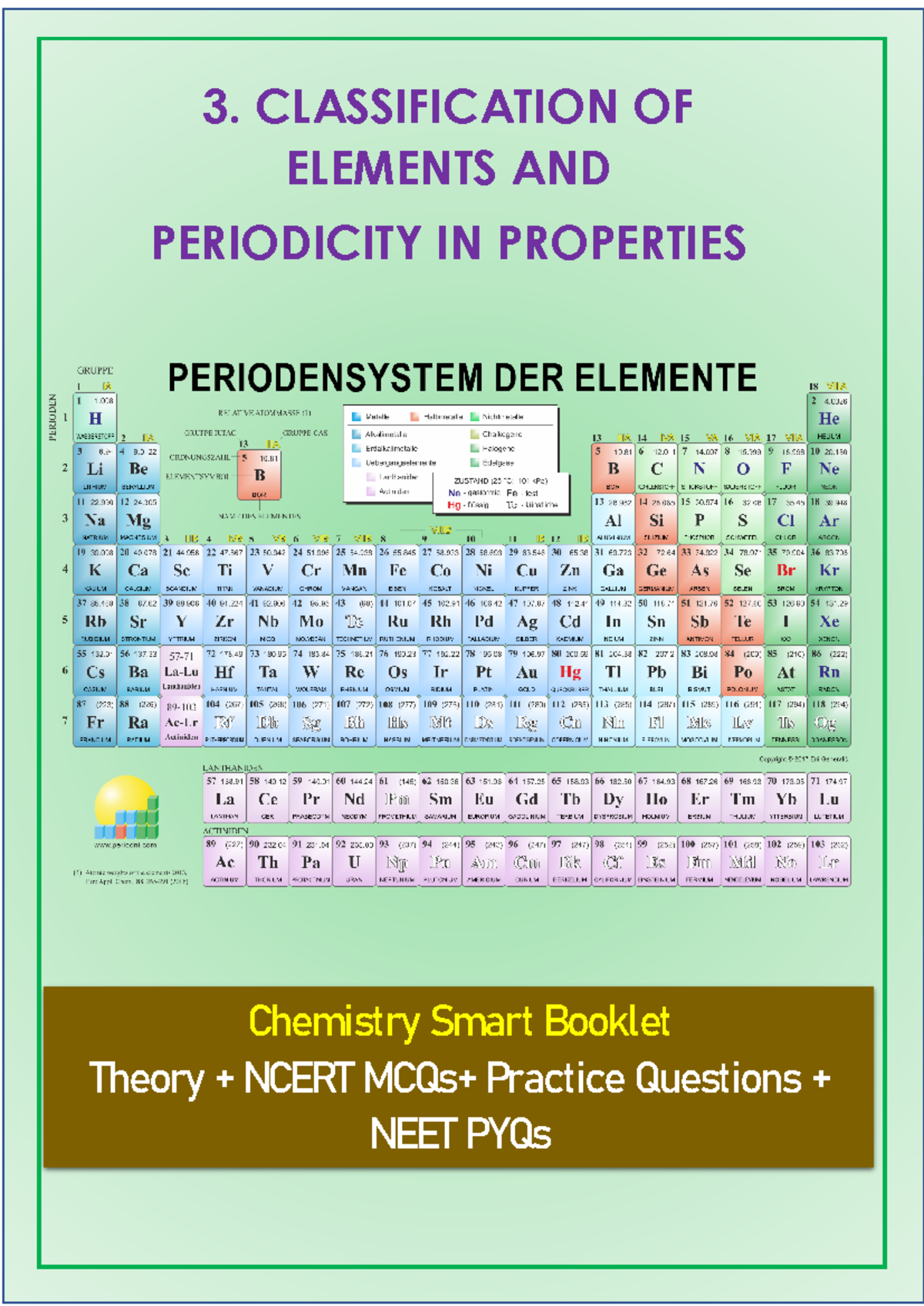 11-Classification of elements - 3. CLASSIFICATION OF ELEMENTS AND ...