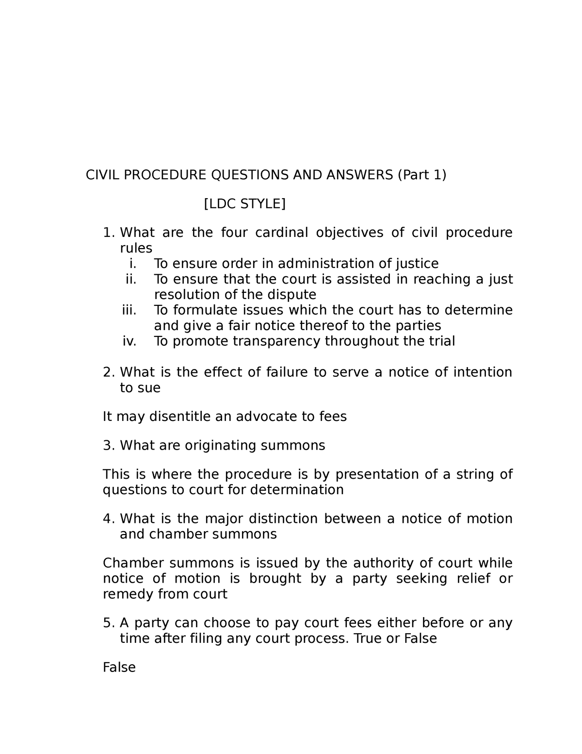 Civil Procedure Questions and Answers PDF – Your Guide to Understanding the Legal Process