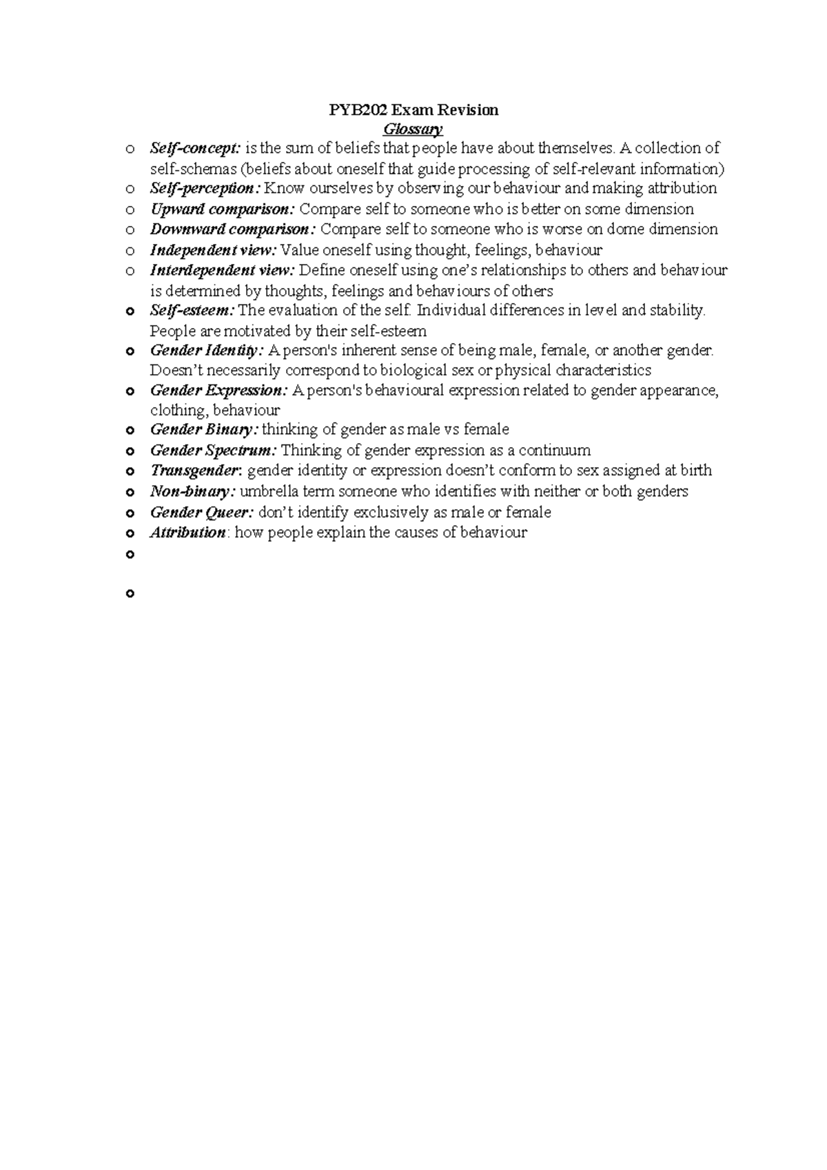 PYB202 Exam Revision A Summary Of All The Key Notes From The Unit To pyb202-exam-revision-a-summary-of-all-the-key-notes-from-the-unit-to