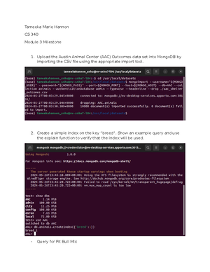 2Assignment CRUD in Mongo DBHJ - Class: CS-340-X6154 Client/Server ...