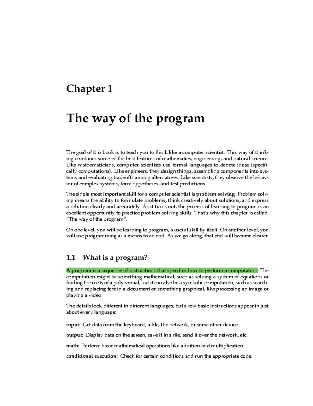 COMP 202 Chapter 1 - textbook information - Chapter 1 The way of the ...