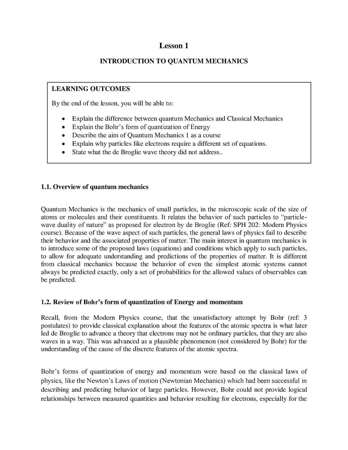 Lesson 1 Introduction To Quantum Mechanics Lesson 1 INTRODUCTION TO   Thumb 1200 1553 