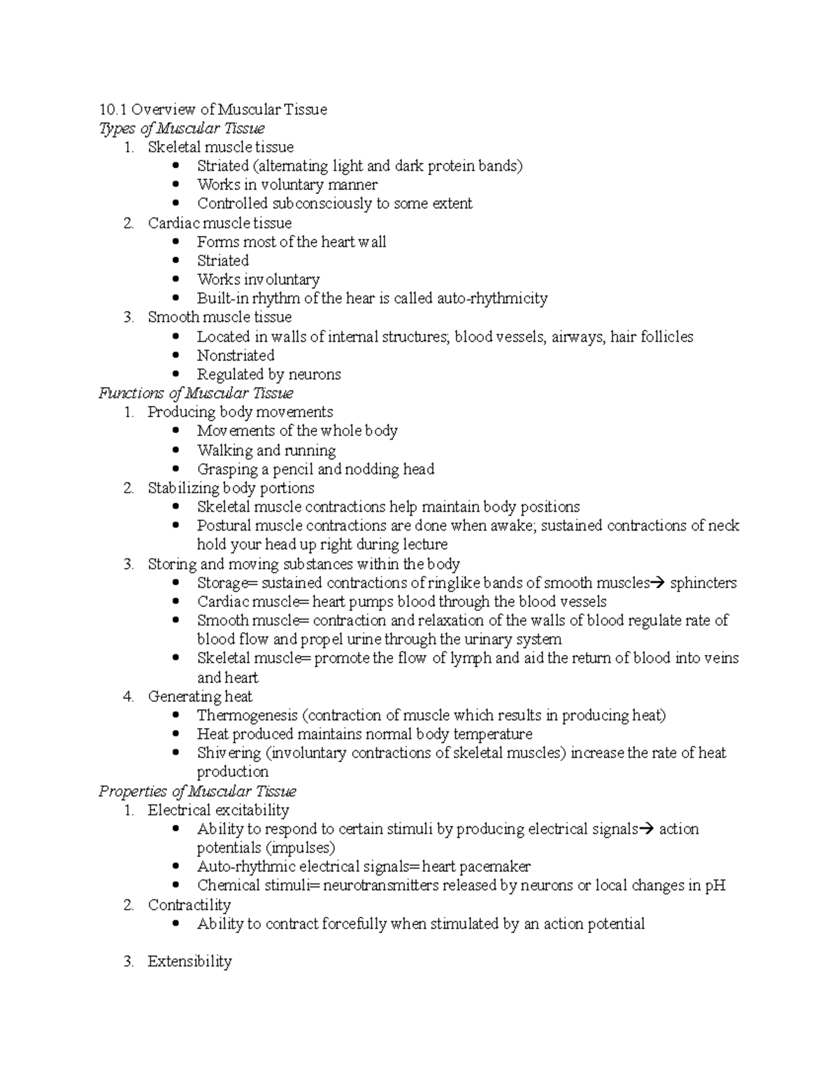 Muscles CH 10 - Summary Principles of Anatomy and Physiology - 10 ...