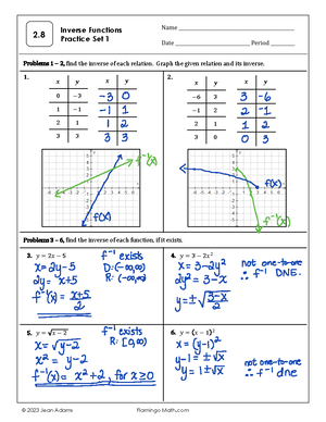 2 - answers - 2. Composition of Functions Practice Set 1 Problems # 1 ...