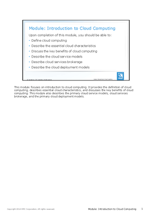 Cloud Computing - Lecture notes 1 - BIT 2225 Cloud Computing Cloud ...