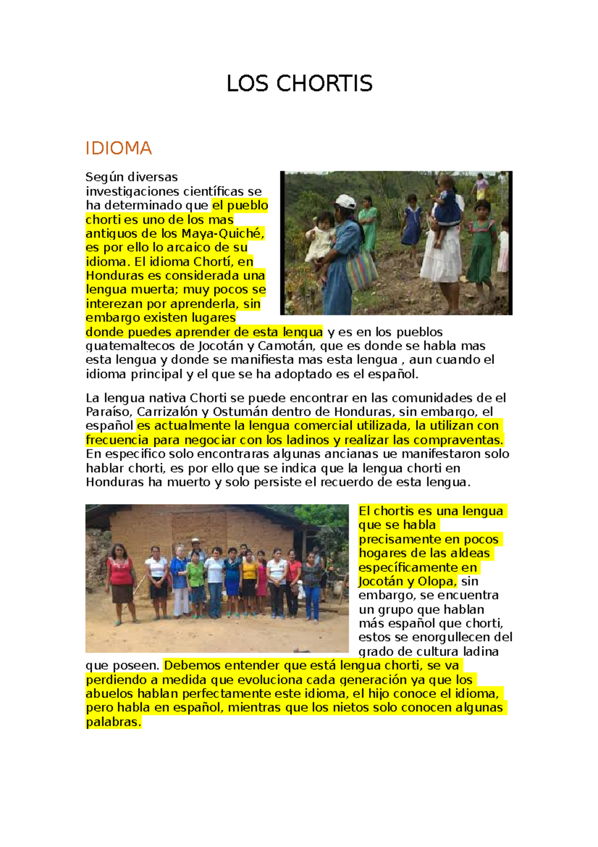 Diccionario De Las Lenguas De Honduras Espanol Chorti