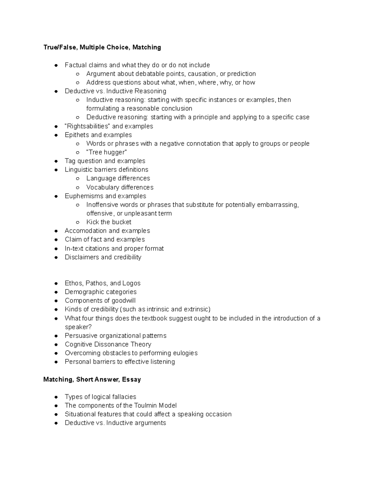CMM Final Study Guide - True/False, Multiple Choice, Matching - Studocu