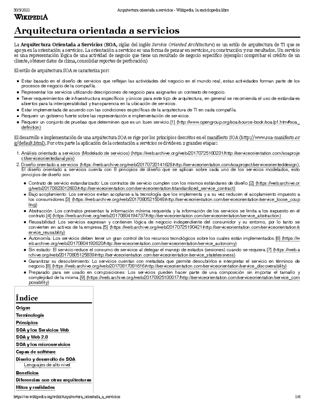 Arquitectura orientada a servicios Wikipedia, la enciclopedia libre Arquitectura orientada a Arquitectura orientada a servicios Wikipedia, la enciclopedia libre Arquitectura orientada a