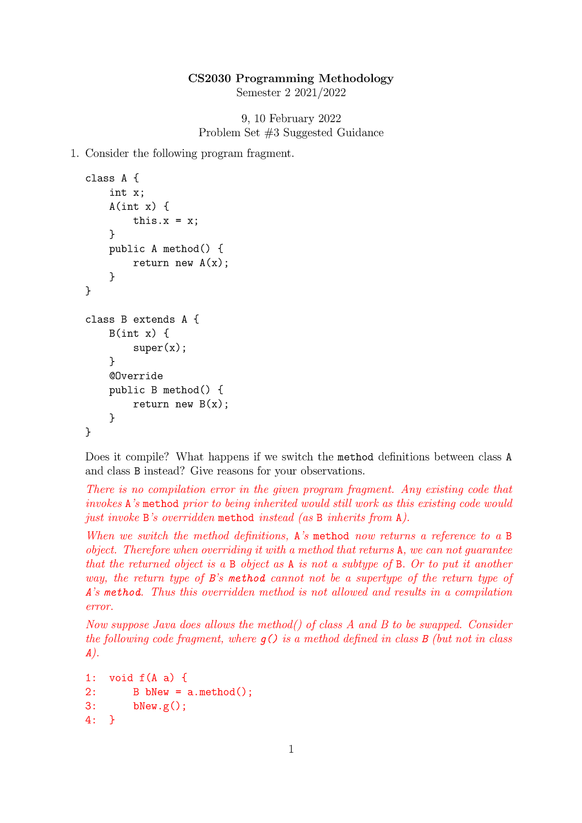 CS2030S Recitation 3 Answers - CS2030 Programming Methodology Semester ...