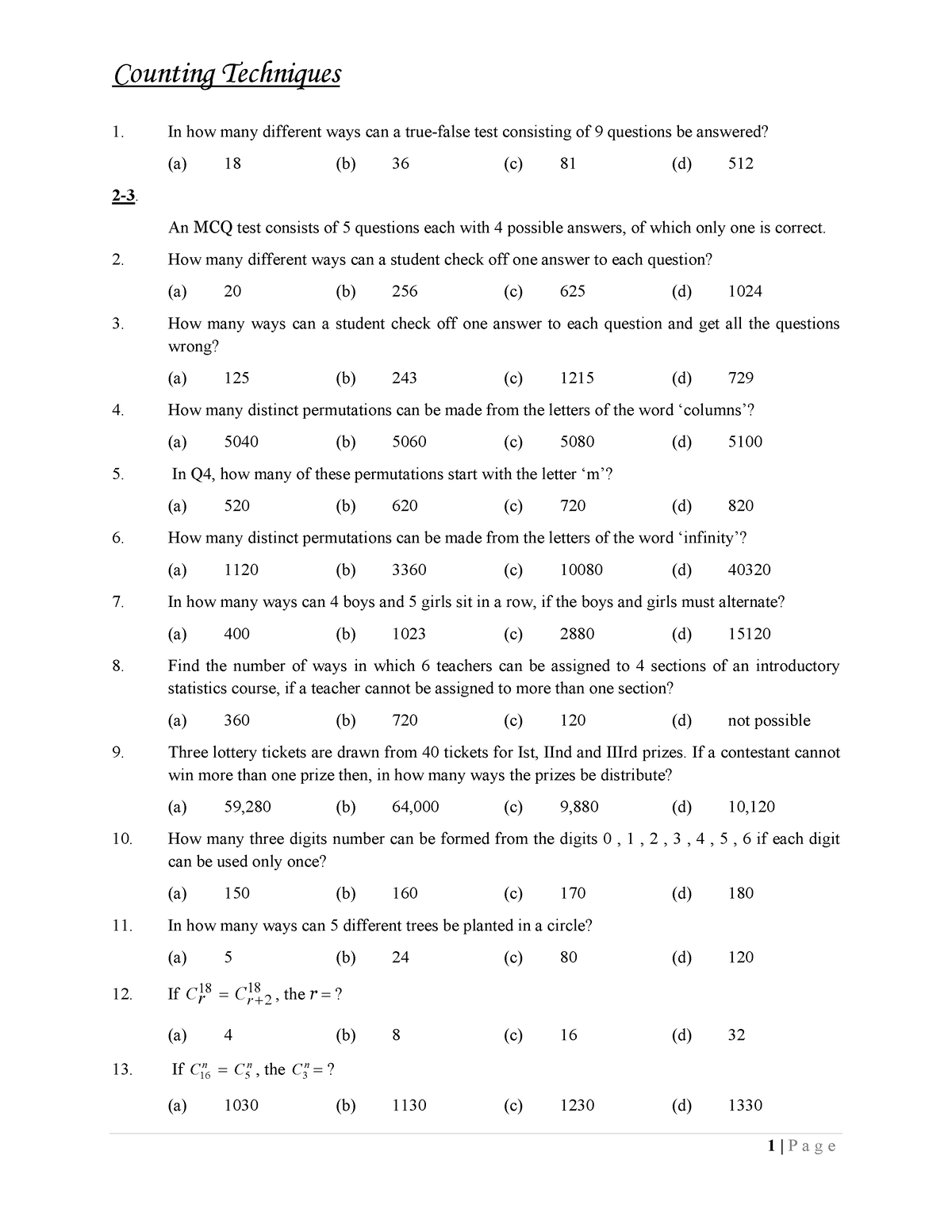 MCQs - 9 - BUSINESS MATH AND STAT MCQS - Business Mathematics And ...