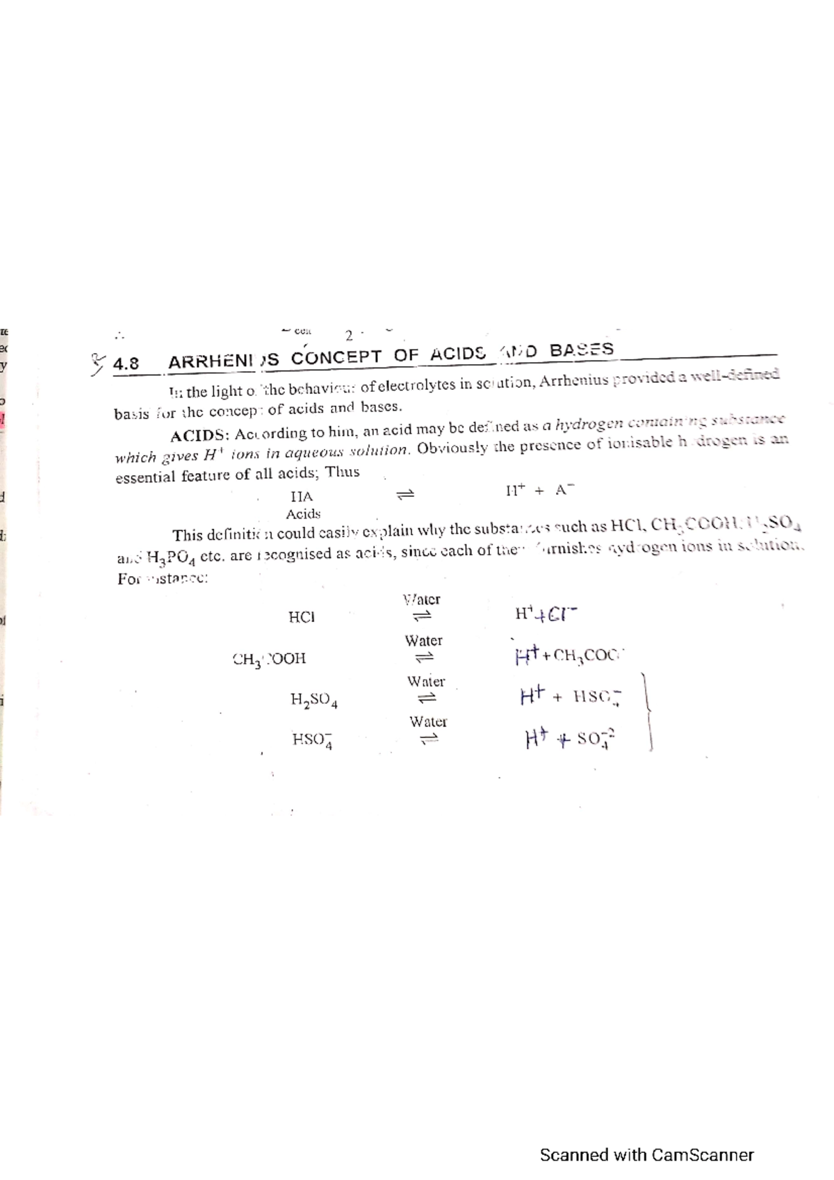 Arrhenius Concept Physics/Chemistry Studocu