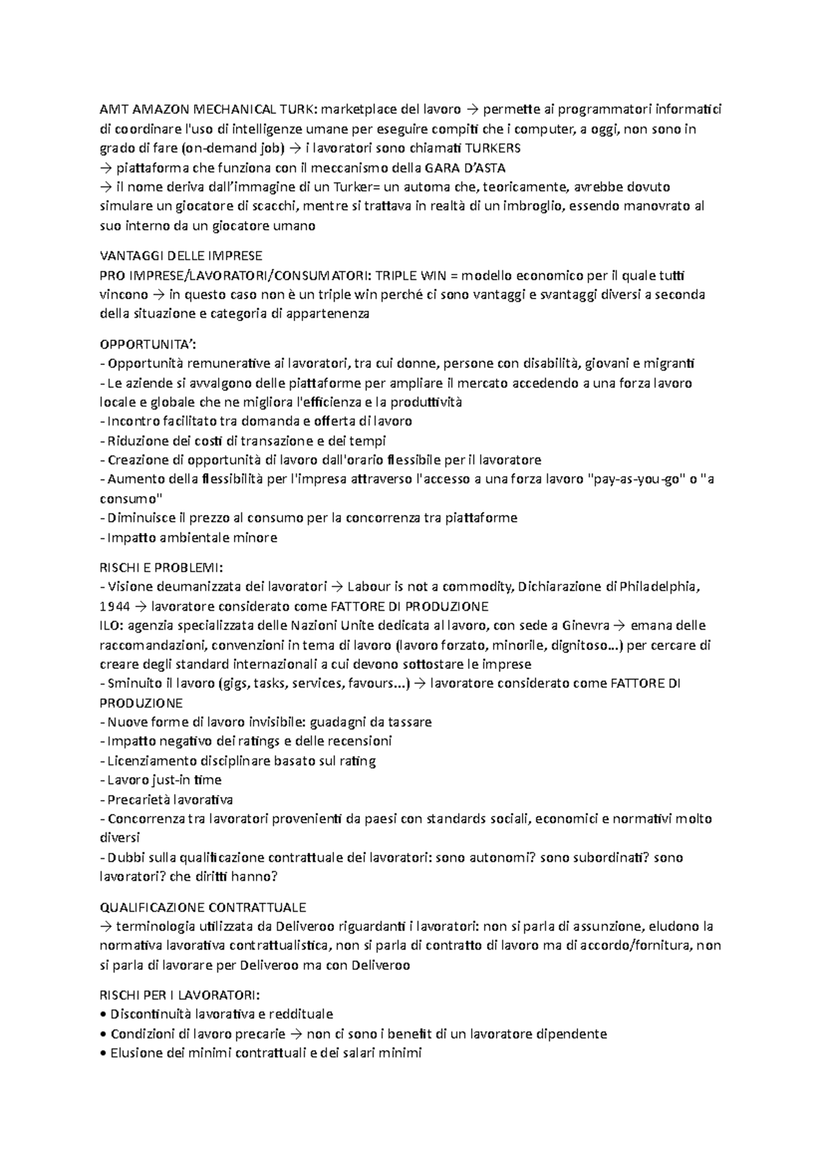 Lezione 2 AMT AMAZON MECHANICAL TURK marketplace del lavoro → permette ai programmatori Studocu