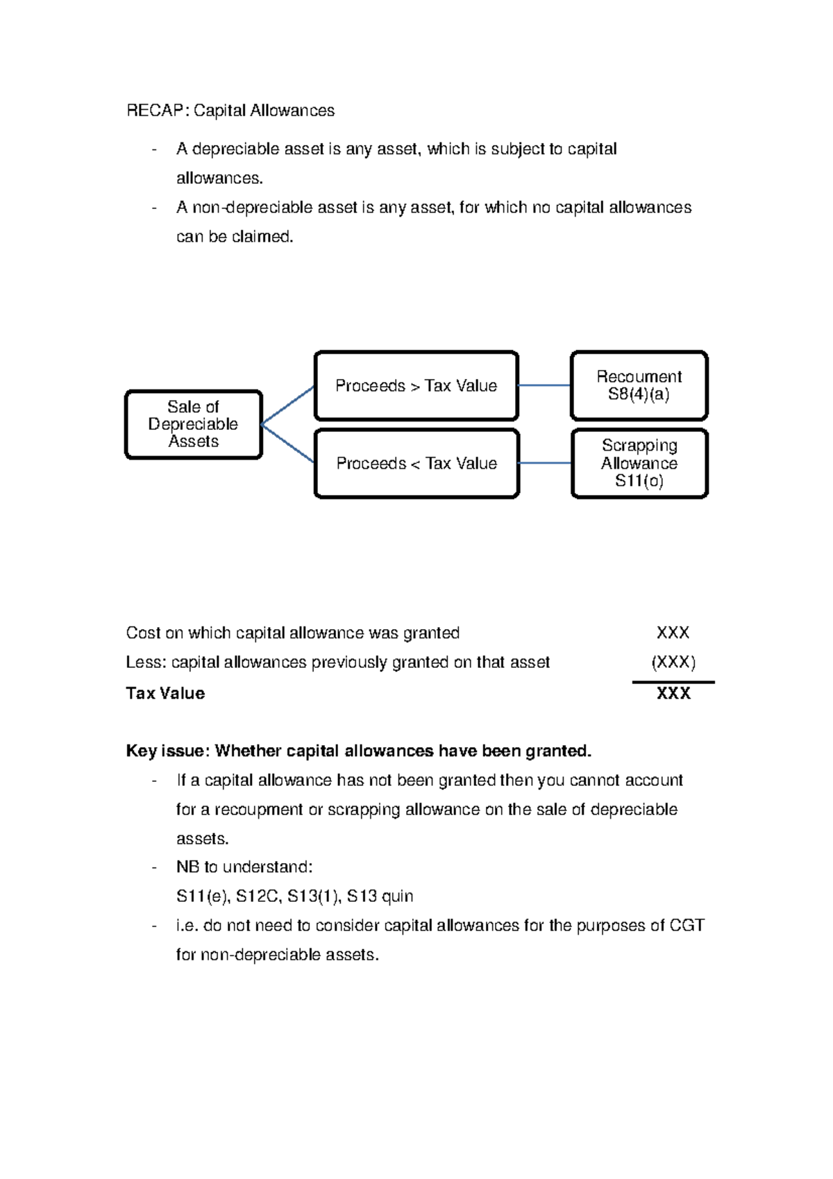 36 Module 4 - Cgt - Recap: Capital Allowances A Depreciable Asset Is 