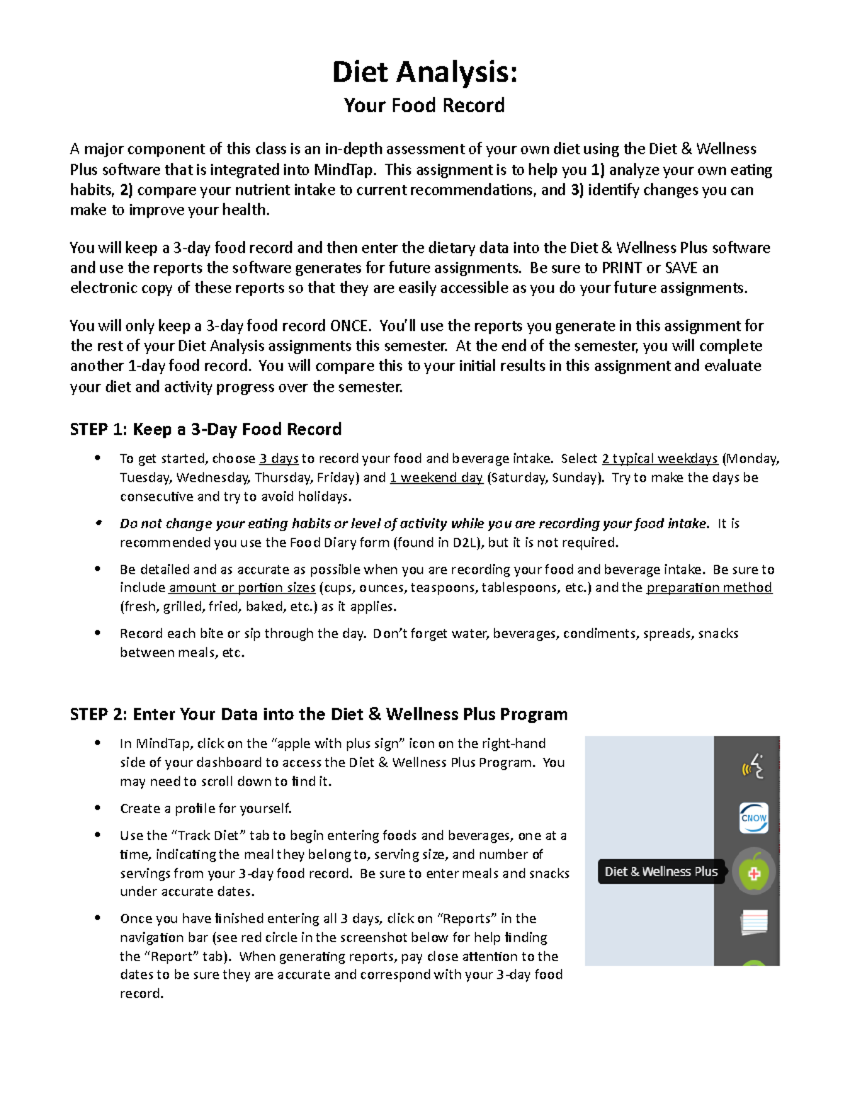 Jay Hord Diet Analysis - Your Food Record - Diet Analysis: Your Food ...