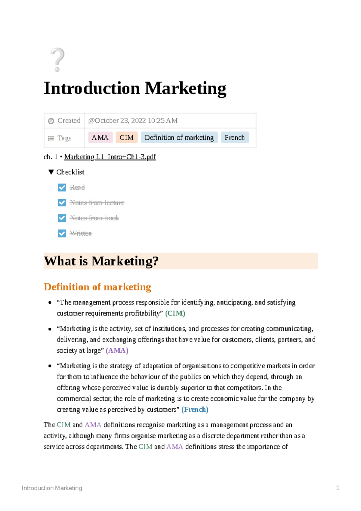 Introduction Marketing - Introduction Marketing Created Tags AMA CIM ...