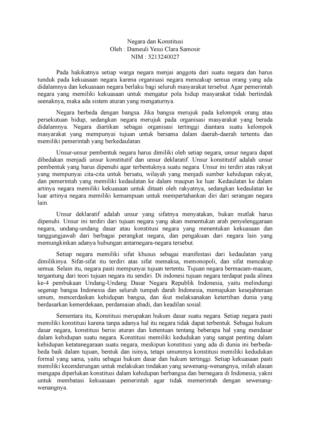 contoh essay pendidikan kewarganegaraan