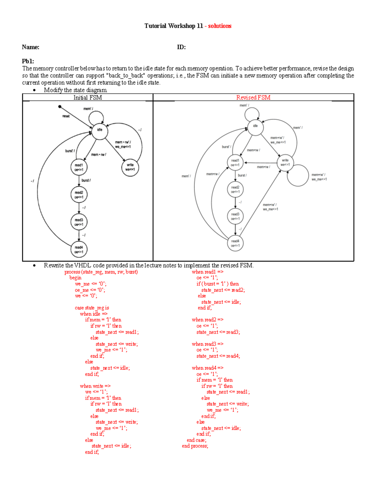 Coen313 tutorial for fsm related questions - Tutorial Workshop 11 ...