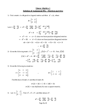 Assignment 8 - System of Linear Equations - Page 1 of 2 Linear Algebra ...