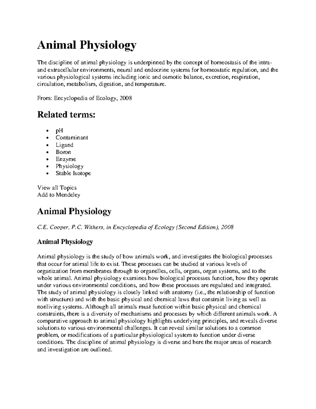 Animal Physiology - Animal Physiology The discipline of animal ...