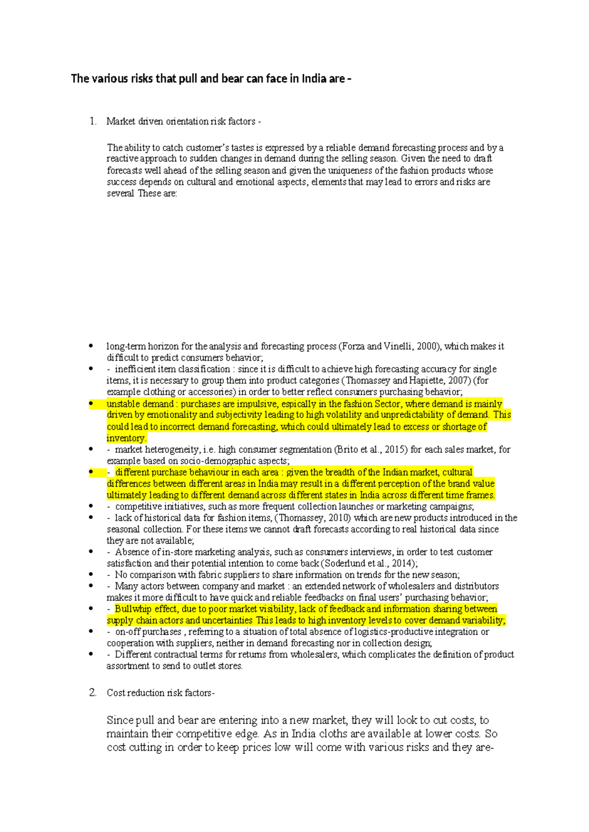Pull and bear risk assesment - The various risks that pull and bear can ...