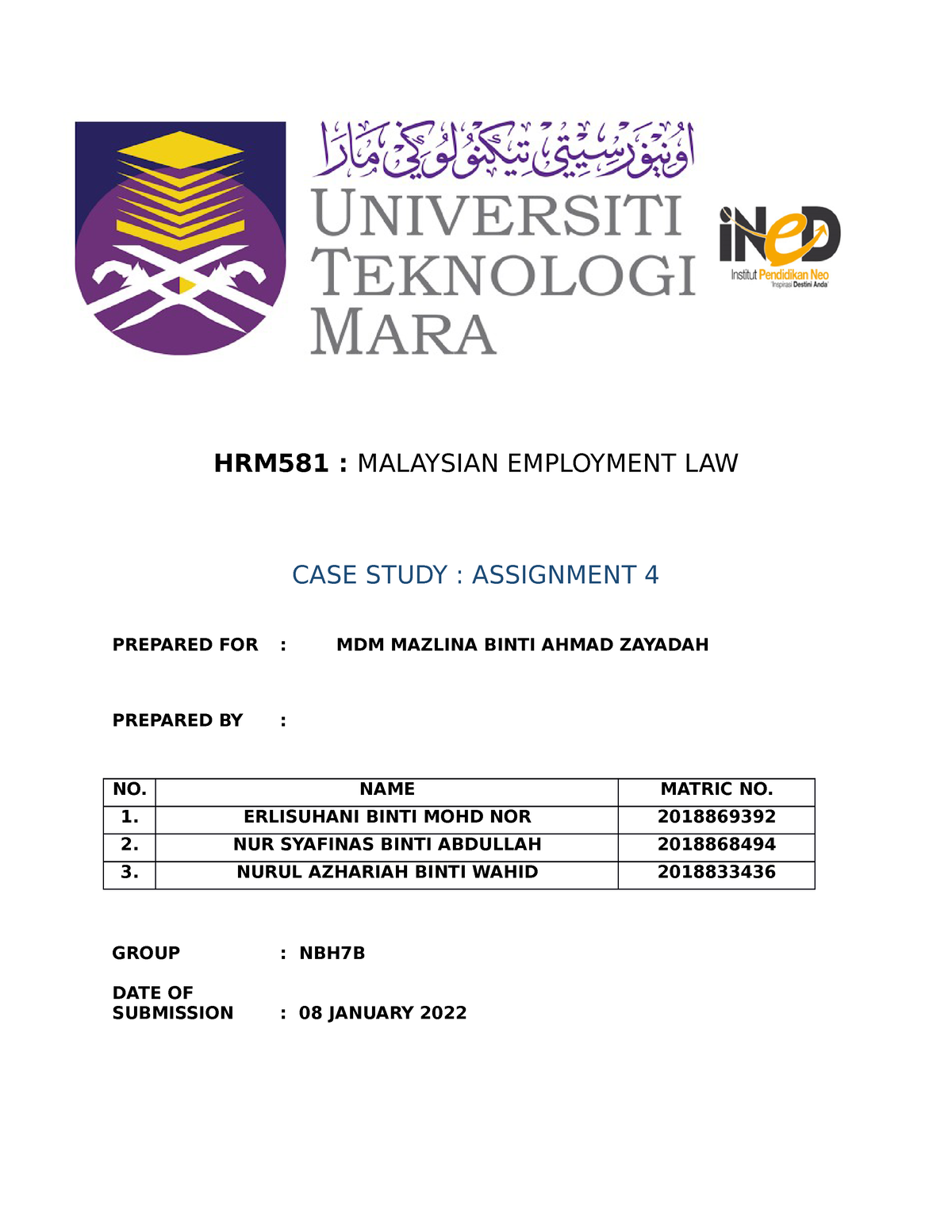 hrm581 case study