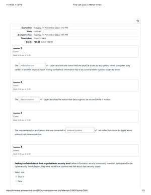 Final Lab Quiz 1 UGRD-IT6301C Information Assurance And Security 2 - 11 ...