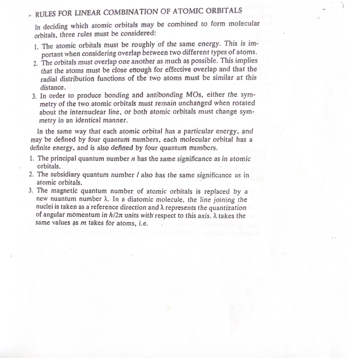 Scanned Document 2 - Rules for liner combination of atomic orbitals ...