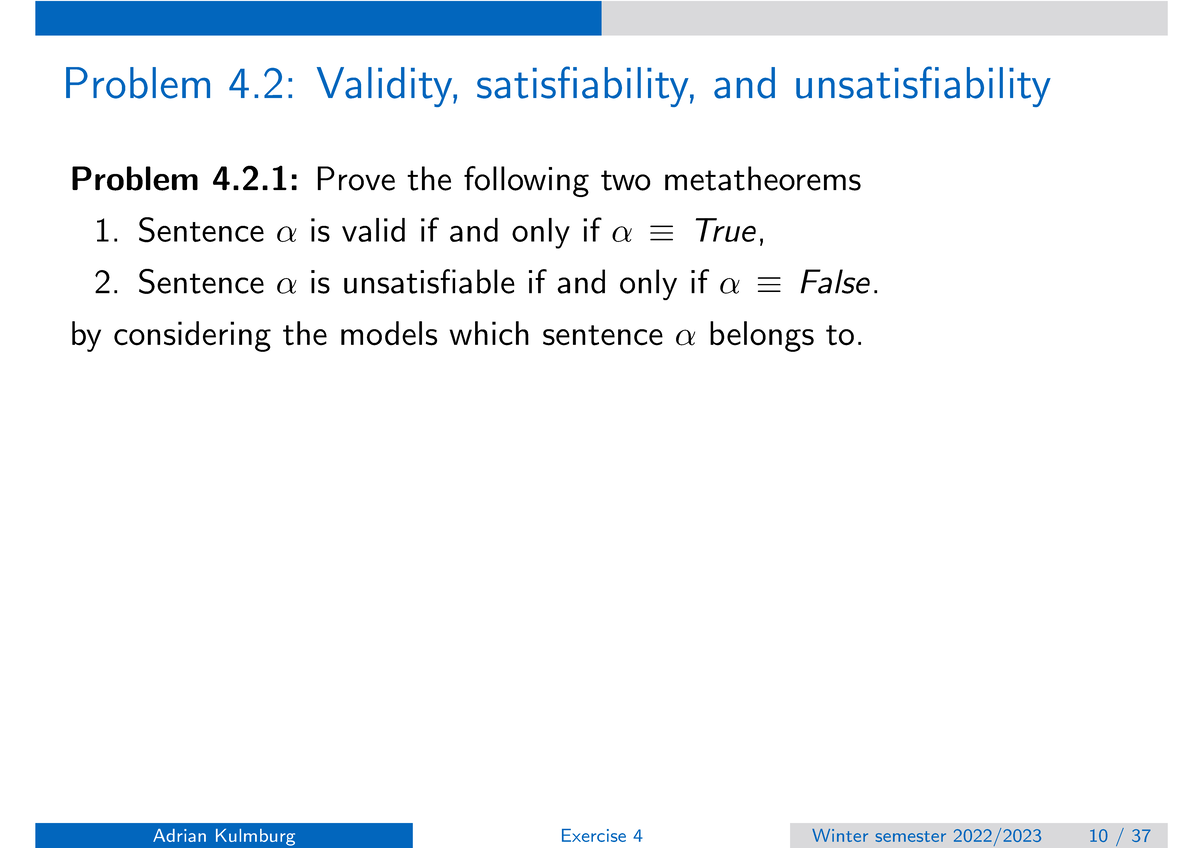 AI exercise 4.2 - handwrite solution - Problem 4.2: Prove the following ...